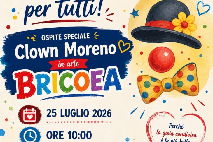 volantino colorato a tema clown