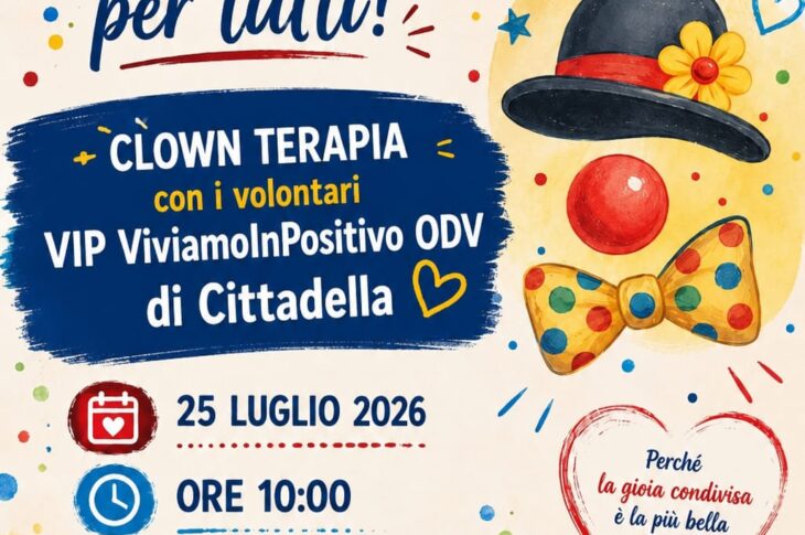 volantino colorato con clown